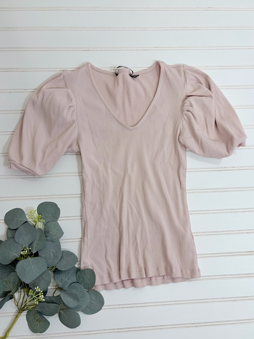 Vero Moda Ribbed Puff Sleeve Top